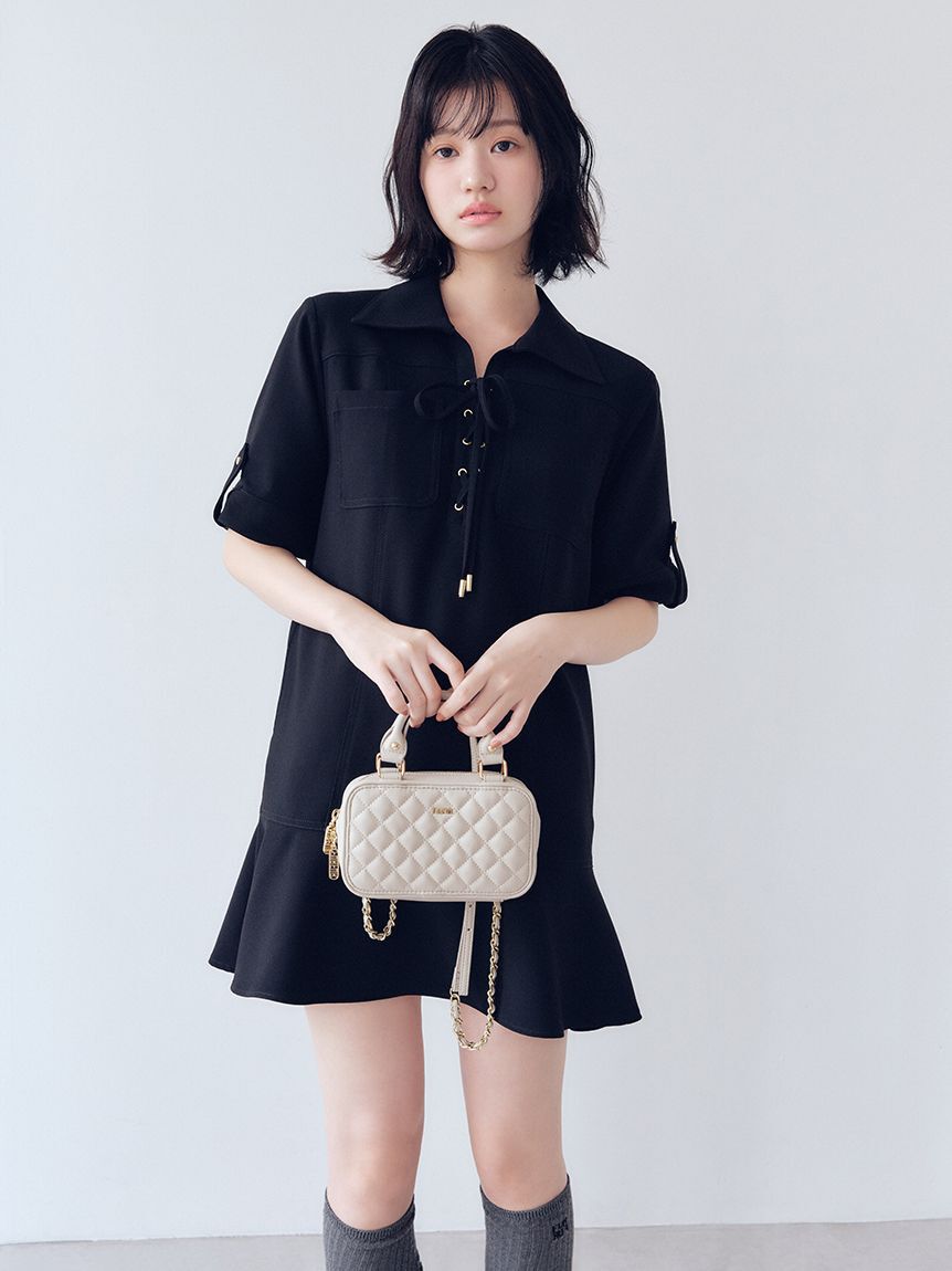 FURFUR「レースアップミニワンピース」|ワンピース|