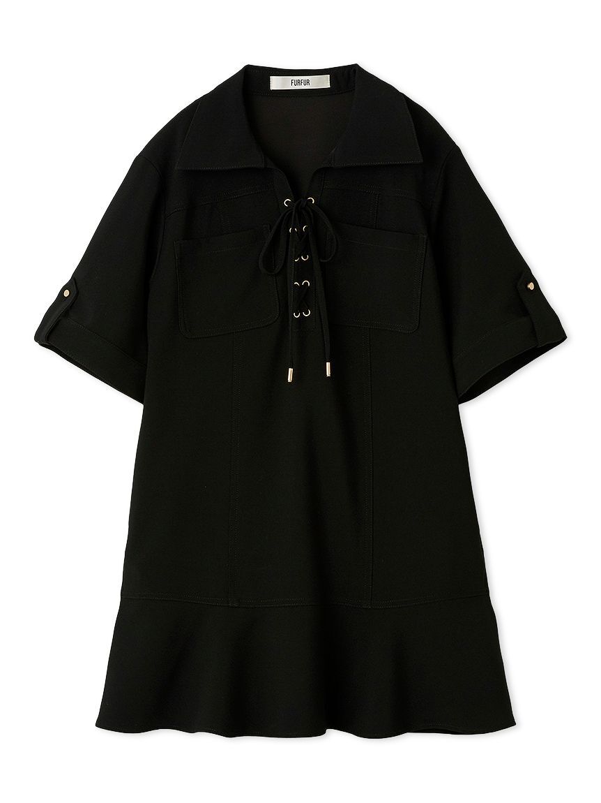 FURFUR「レースアップミニワンピース」|ワンピース|