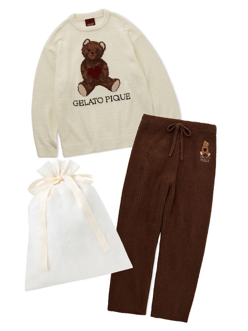 GELATO PIQUE HOMME「【ラッピング済み】【HOMME】ベビモコハートベアジャガードプルオーバー＆ロングパンツSET」|ルームウェア|CRM