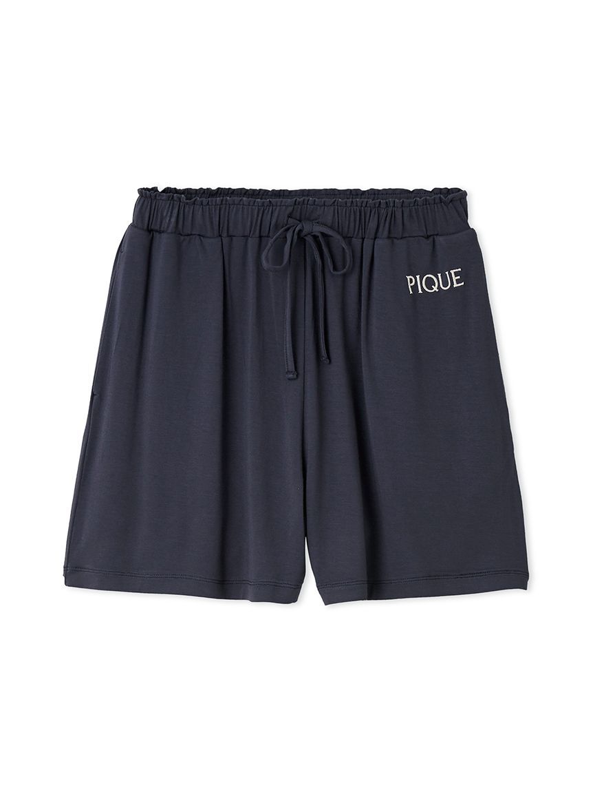 gelato pique「【接触冷感】カラーレーヨンロゴショートパンツ」|ルームウェア|NVY