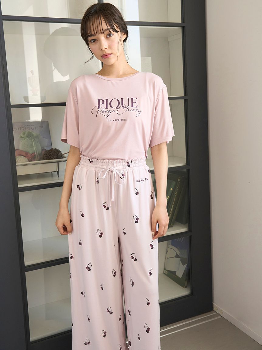 gelato pique「【接触冷感】チェリー柄ロングパンツ」|ルームウェア|