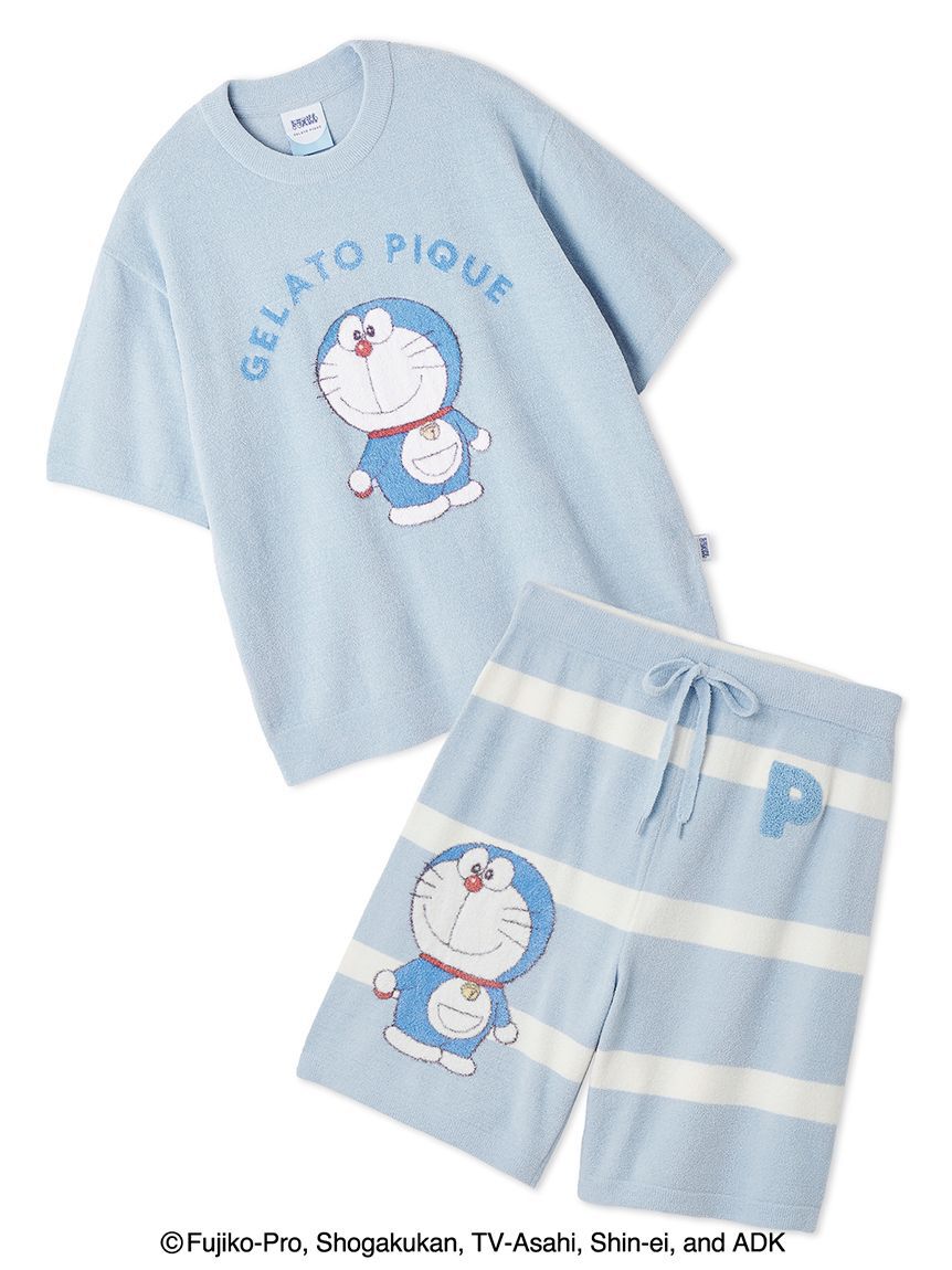 GELATO PIQUE HOMME「【ドラえもん】【メンズ】ジャガードプルオーバー&ハーフパンツセット」|ルームウェア|BLU