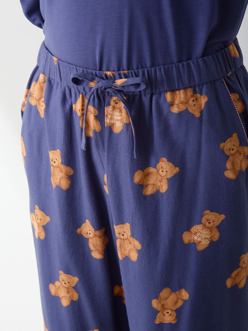 GELATO PIQUE HOMME「【HOLIDAY】【HOMME】ベア柄ネルロングパンツ」|ルームウェア|