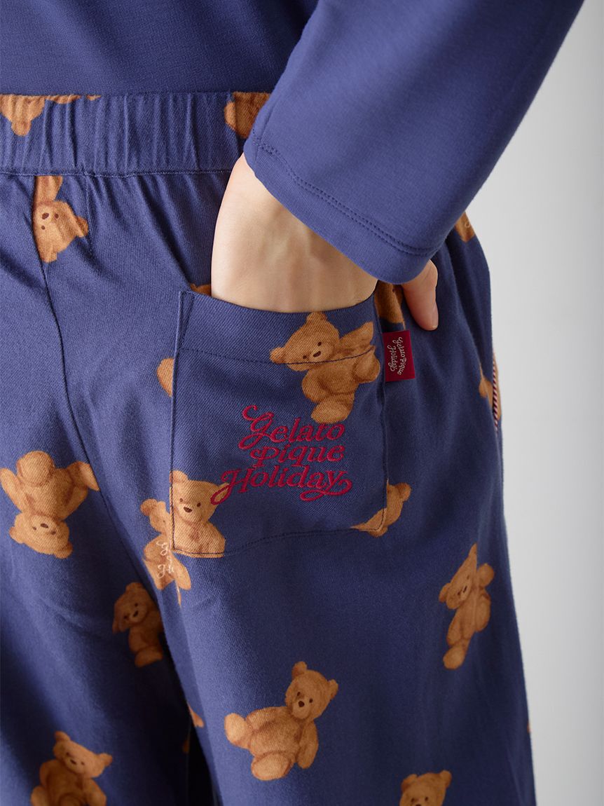 GELATO PIQUE HOMME「【HOLIDAY】【HOMME】ベア柄ネルロングパンツ」|ルームウェア|