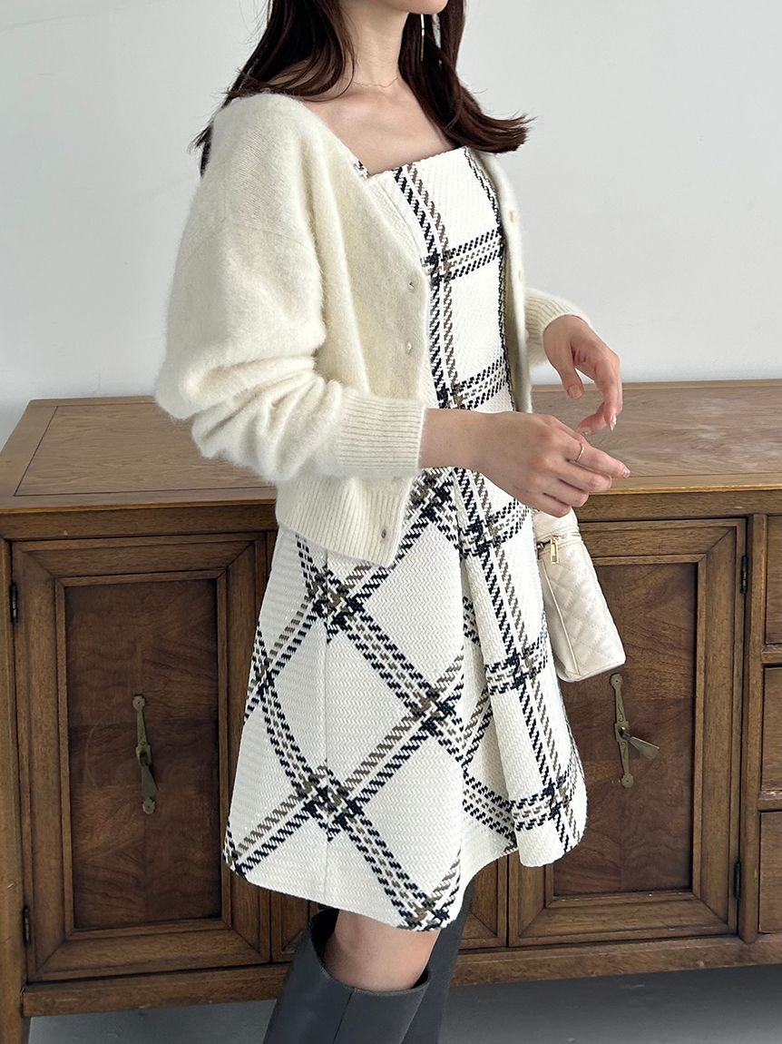 SNIDEL「フォックスファーショートカーディガン」|カーディガン|