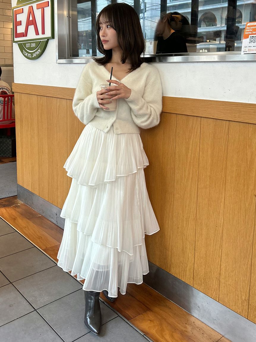 SNIDEL「フォックスファーショートカーディガン」|カーディガン|