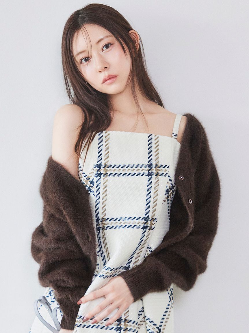 SNIDEL「フォックスファーショートカーディガン」|カーディガン|