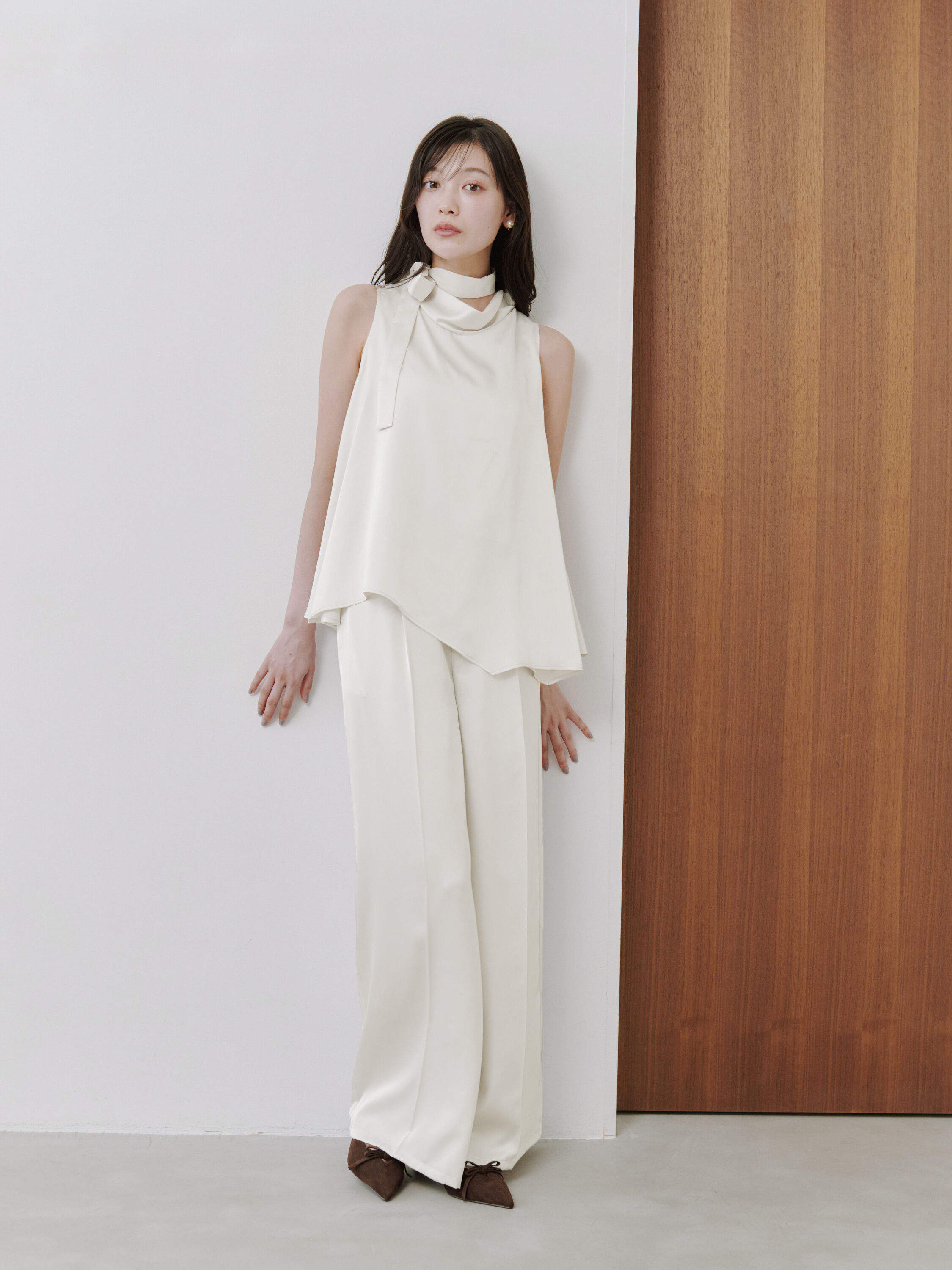 SNIDEL「タイ付きサテンチュニック」|チュニック|