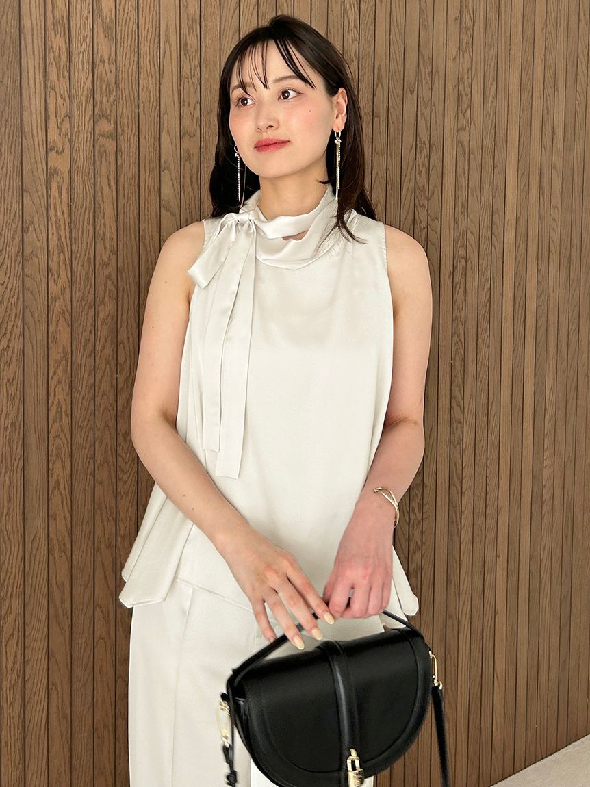 SNIDEL「タイ付きサテンチュニック」|チュニック|