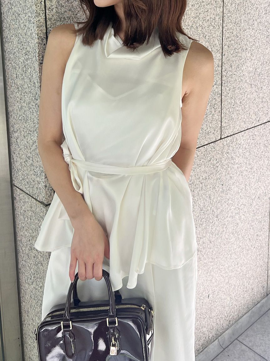 SNIDEL「タイ付きサテンチュニック」|チュニック|