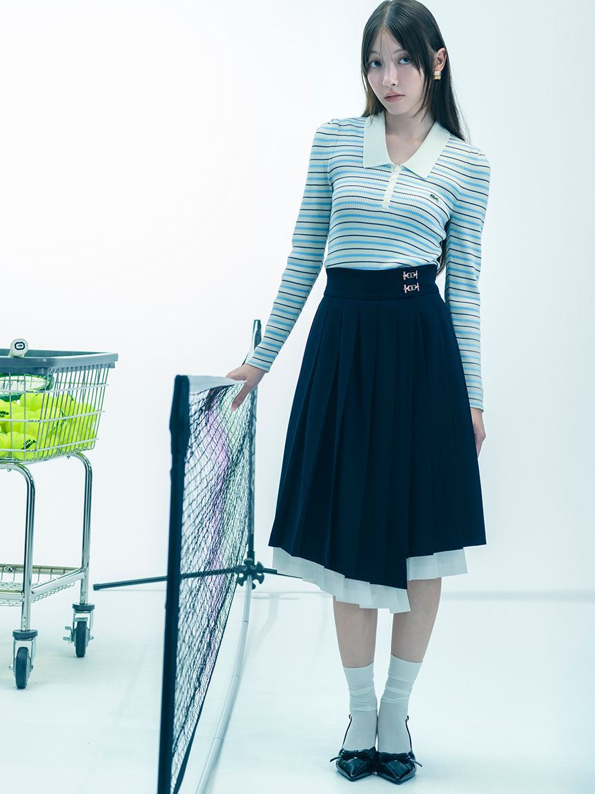 SNIDEL「LACOSTE/ポロリブニット」|ニット・セーター|