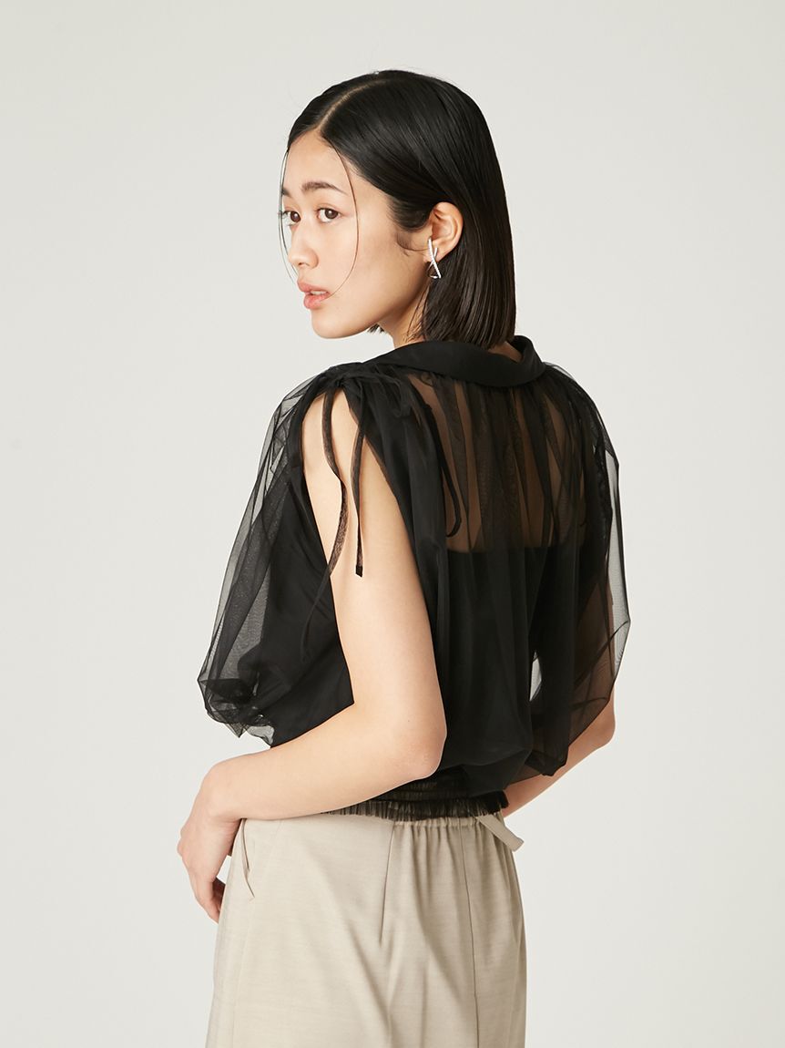 FRAY I.D「チュールドッキングカシュクールカットソー」|Tシャツ・カットソー|