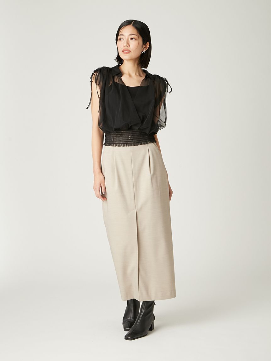 FRAY I.D「チュールドッキングカシュクールカットソー」|Tシャツ・カットソー|