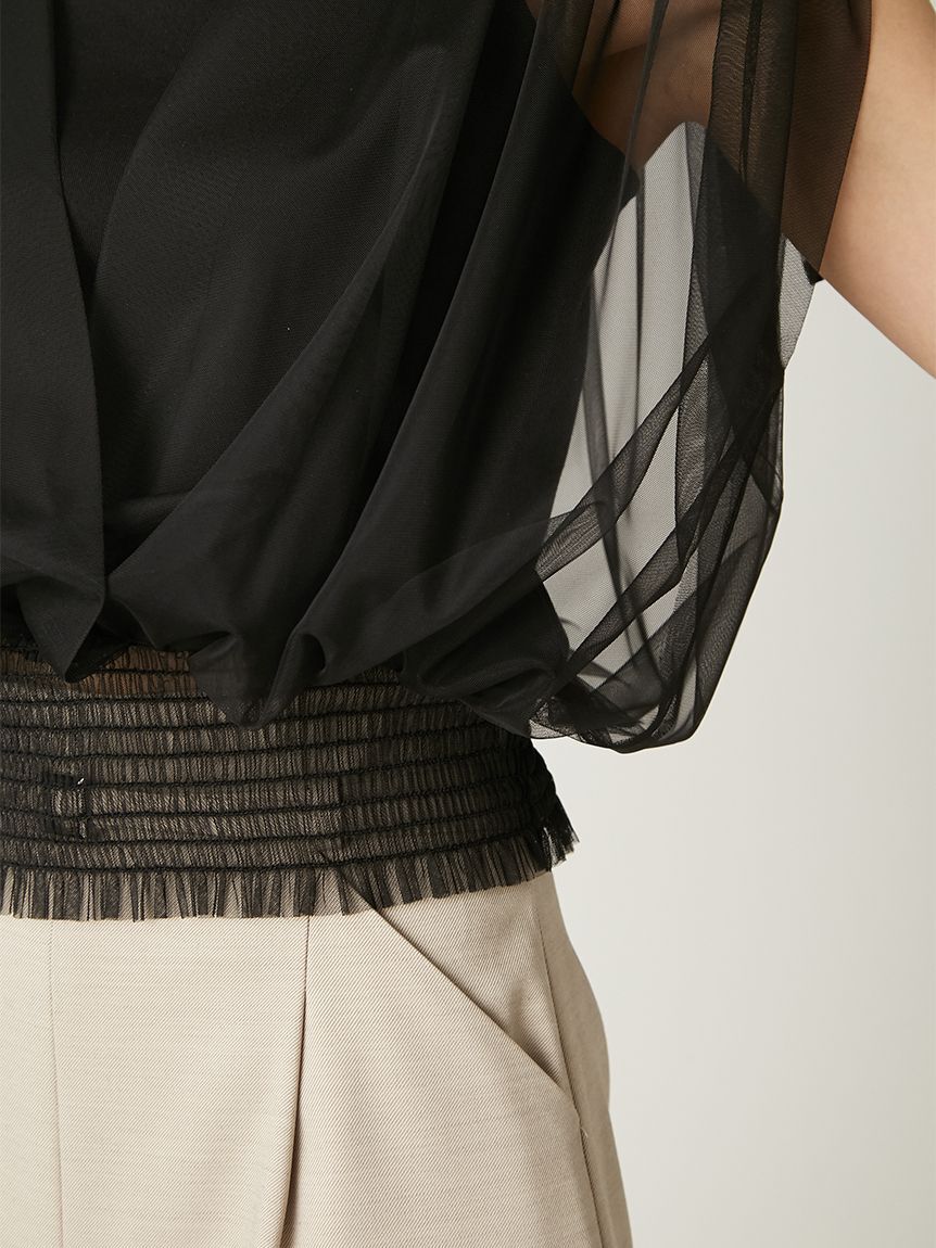 FRAY I.D「チュールドッキングカシュクールカットソー」|Tシャツ・カットソー|