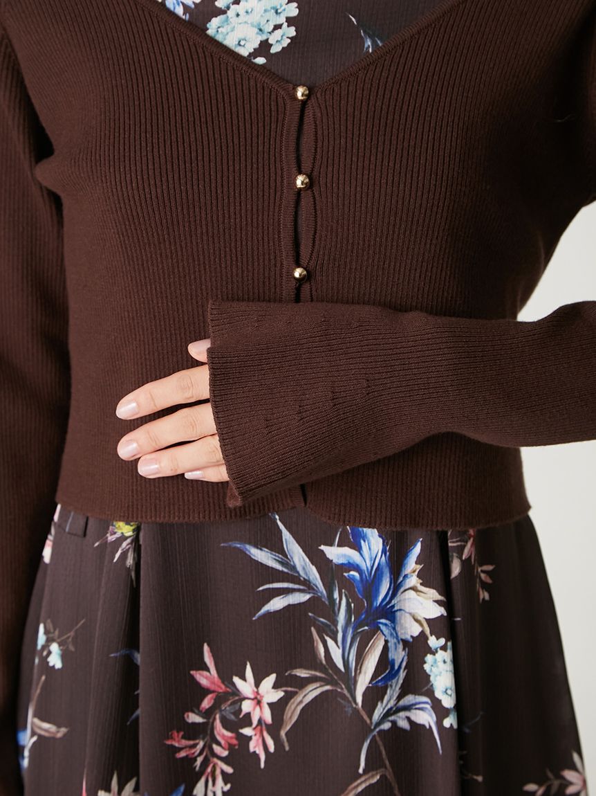 FRAY I.D「クロップドリブニットカーディガン」|カーディガン|