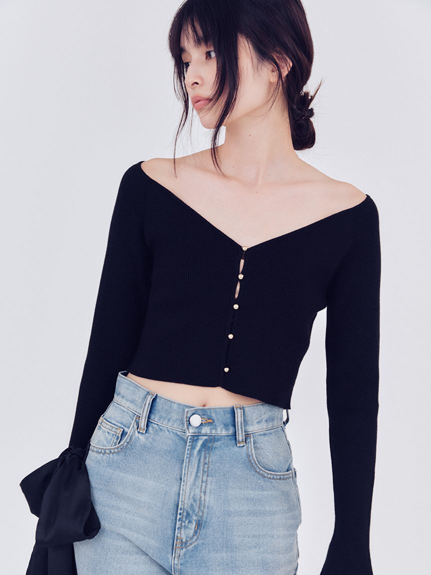 FRAY I.D「クロップドリブニットカーディガン」|カーディガン|