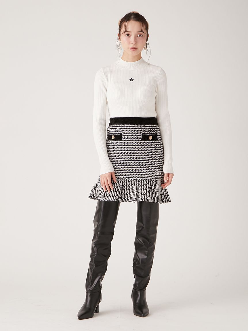 LILY BROWN「【WEB・一部店舗限定カラー】【LILY BROWN&times;MARY QUANT】ツイードニットスカート」|スカート|