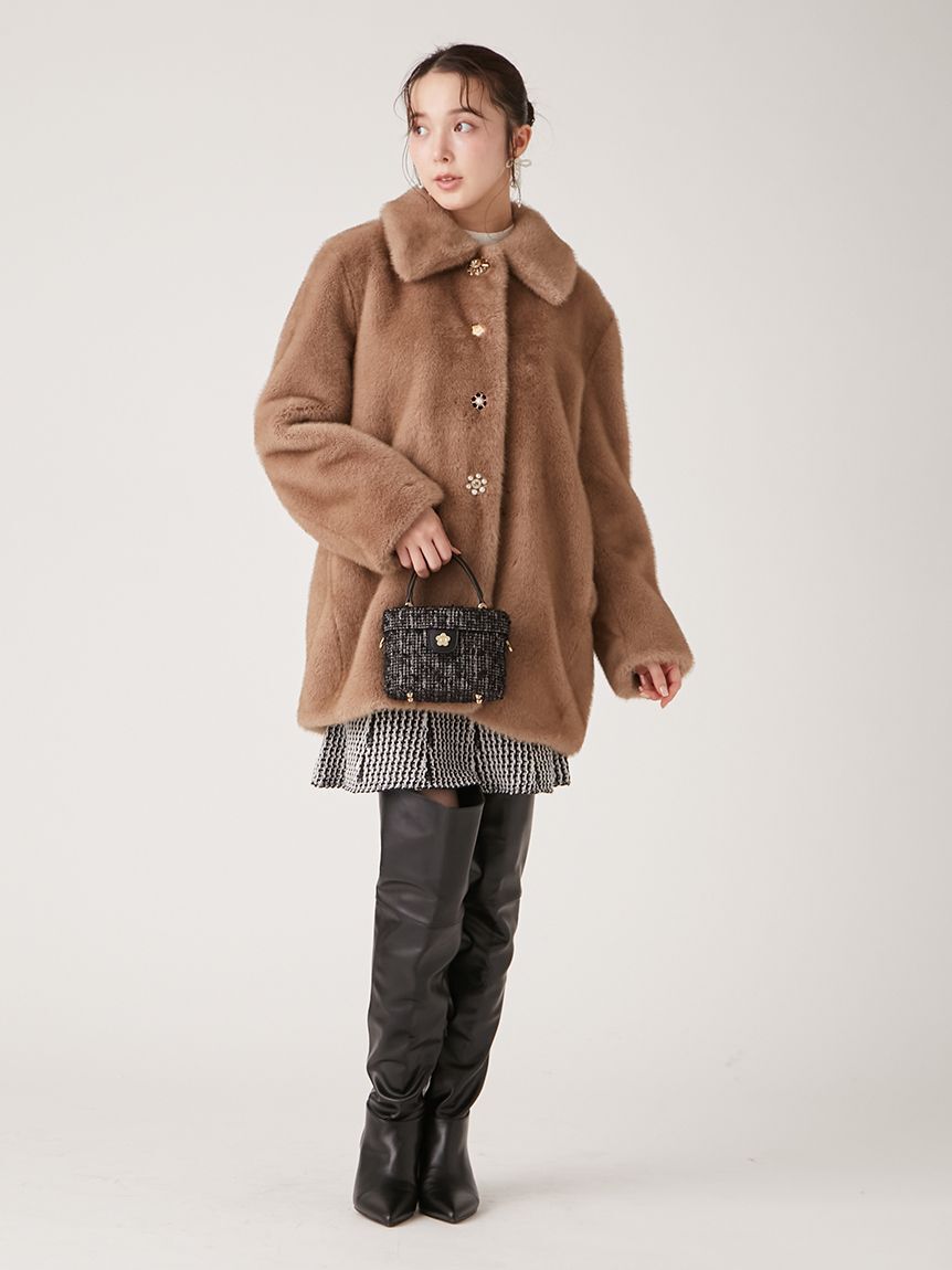 LILY BROWN「【WEB・一部店舗限定カラー】【LILY BROWN&times;MARY QUANT】ツイードニットスカート」|スカート|