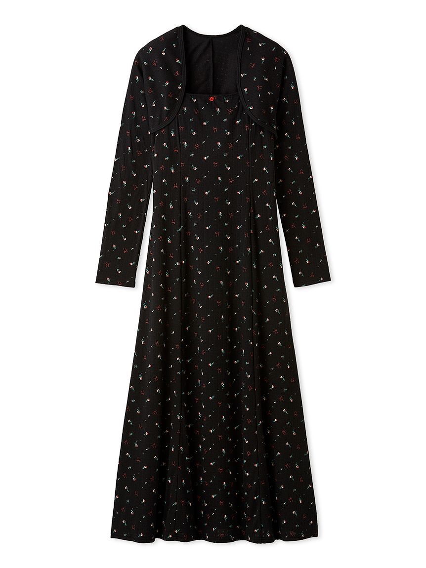 LILY BROWN Lingerie「【LILY BROWN Lingerie】ナイトブラドレス/プティ ローズ」|ルームウェア|BLK