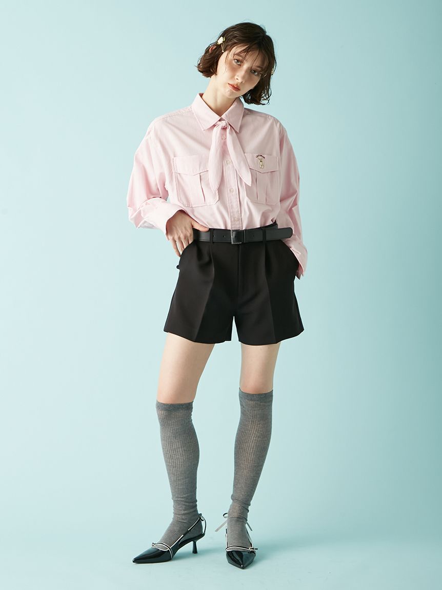 LILY BROWN「Lily Bearスカーフ付きオーバーシャツ」|シャツ・ブラウス|