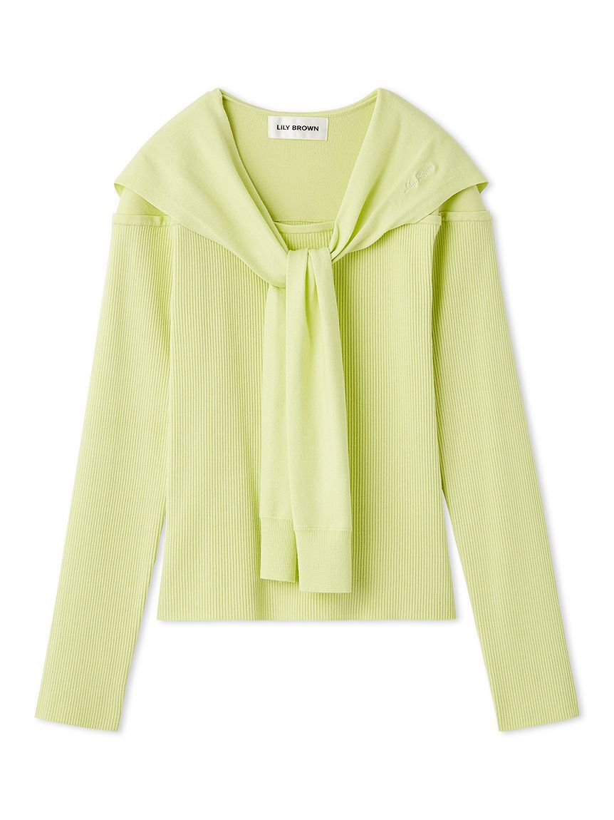 LILY BROWN「セーラーカーデレイヤードニット」|ニット・セーター|LIME