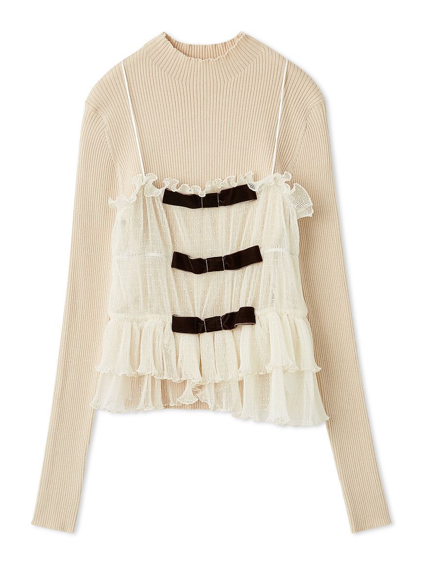 LILY BROWN「リボンビスチェセットニットトップス」|ニット・セーター|