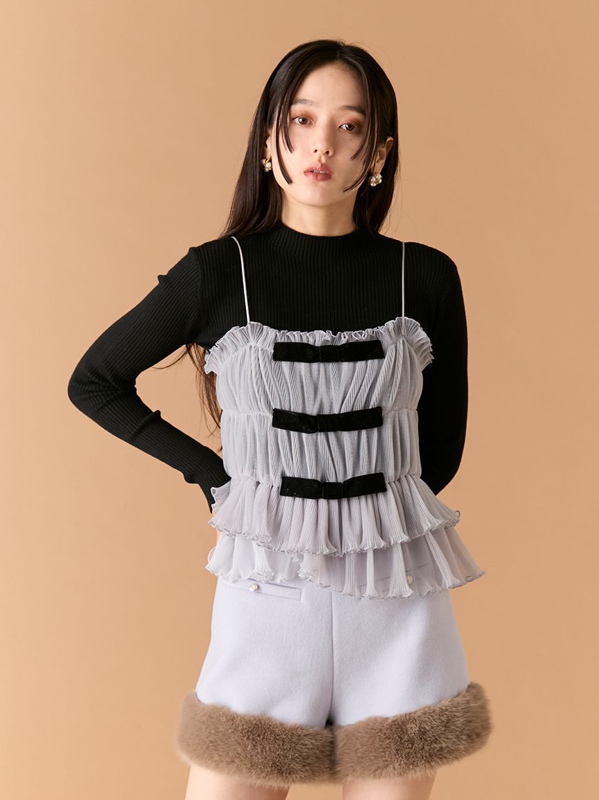 LILY BROWN「リボンビスチェセットニットトップス」|ニット・セーター|