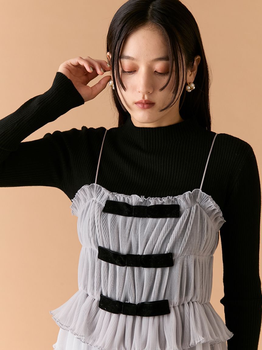 LILY BROWN「リボンビスチェセットニットトップス」|ニット・セーター|