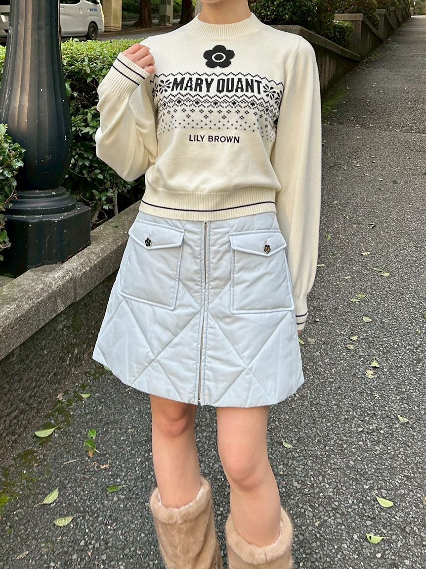 LILY BROWN「【LILY BROWN&times;MARY QUANT】デイジー釦キルトダウンミニスカート(Hearts2Hearts着用)」|スカート|LBLU