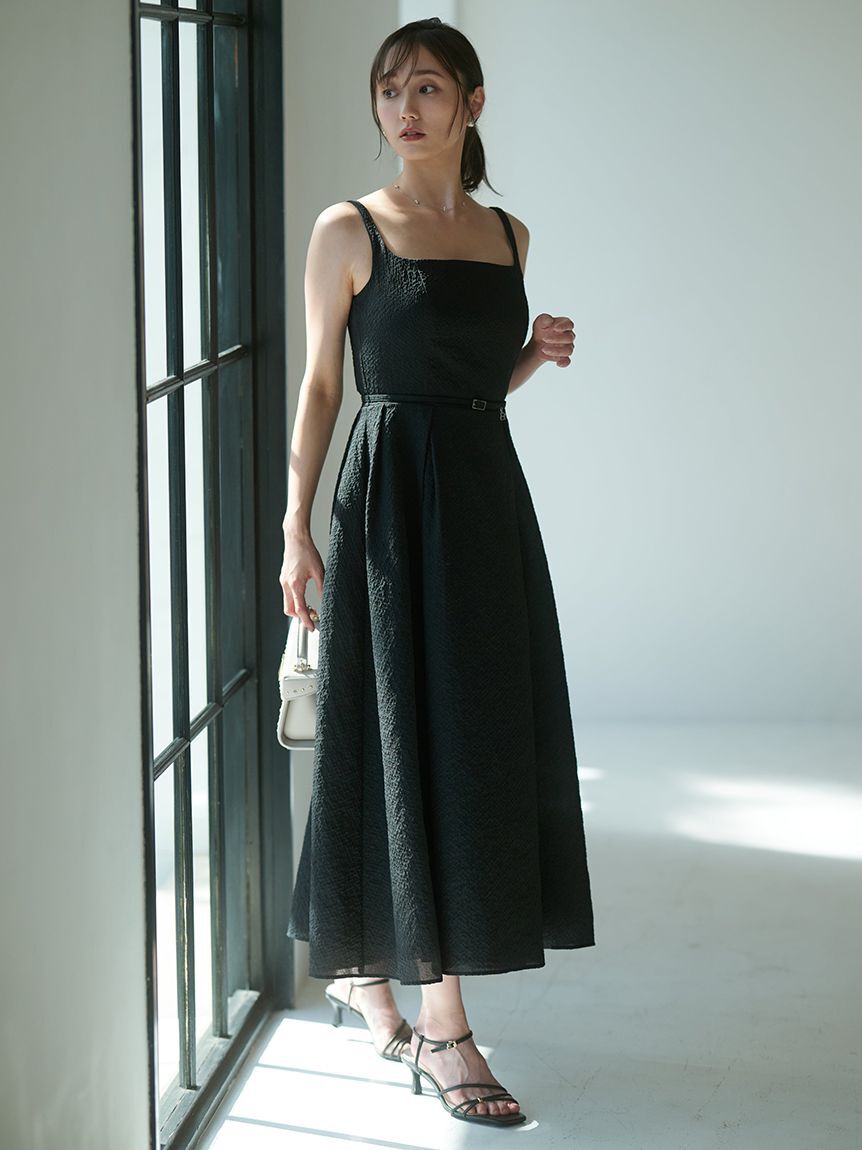 CELFORD「カップインフィットアンドフレアドレス」|ドレス|BLK