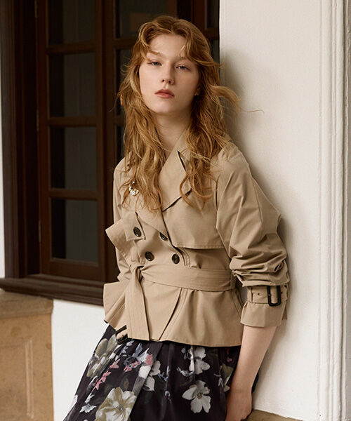 CELFORD「ペプラムトレンチショートコート」|トレンチコート|