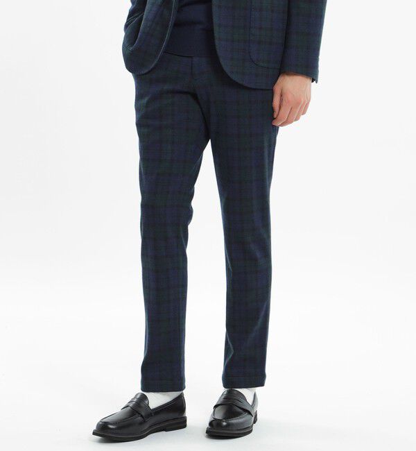 MACKINTOSH PHILOSOPHY「【WEB＆一部店舗限定】テーラードジャージー パンツ チェック/ツイルジャージー」|スラックス|ブラックウォッチ