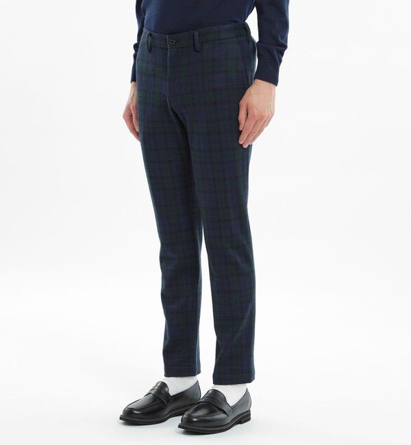 MACKINTOSH PHILOSOPHY「【WEB＆一部店舗限定】テーラードジャージー パンツ チェック/ツイルジャージー」|スラックス|