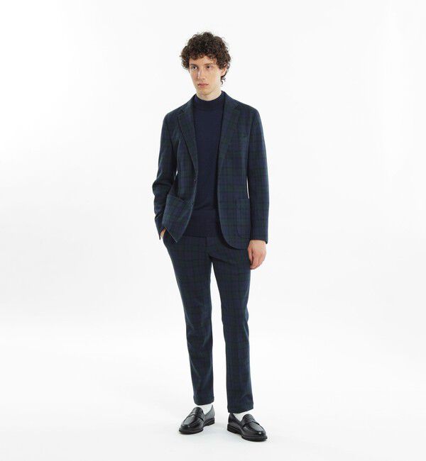MACKINTOSH PHILOSOPHY「【WEB＆一部店舗限定】テーラードジャージー パンツ チェック/ツイルジャージー」|スラックス|