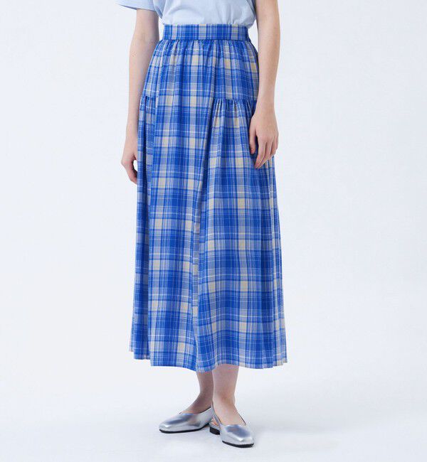 MACKINTOSH PHILOSOPHY「タータンチェックボリュームスカート」|スカート|ブルー