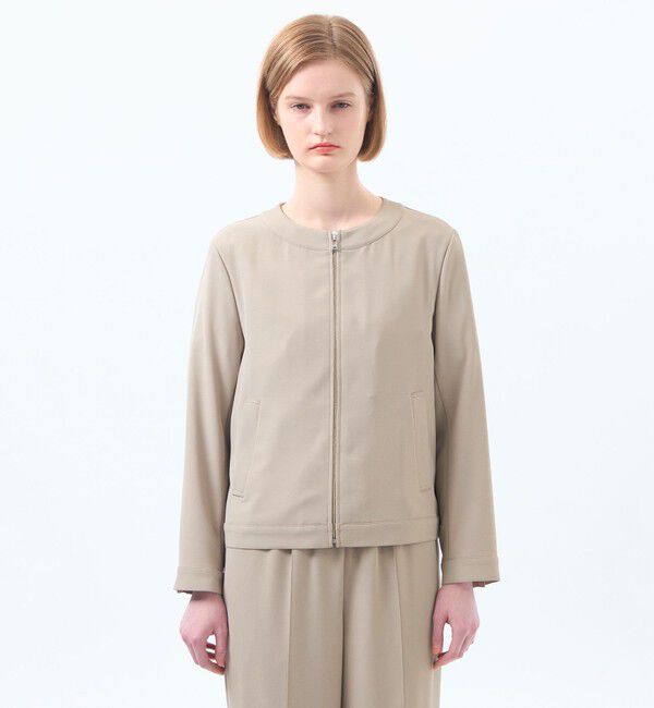 MACKINTOSH PHILOSOPHY「バックサテンノーカラージップジャケット」|ブルゾン・スタジャン|