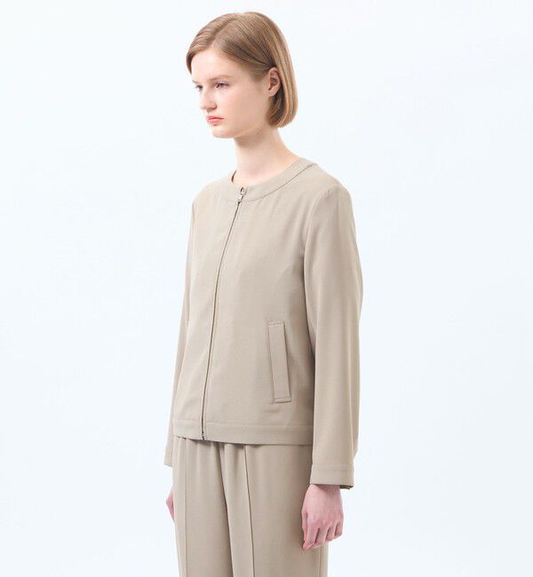 MACKINTOSH PHILOSOPHY「バックサテンノーカラージップジャケット」|ブルゾン・スタジャン|