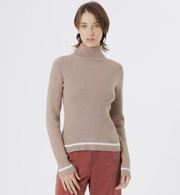  「【ドラマ着用商品】コットンカシミヤリブタートル」|ニット・セーター|ベージュ