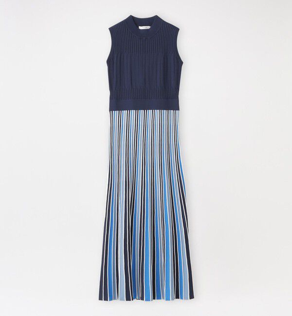  「【ドラマ着用商品】ストライプブロッキングニットドレス」|ワンピース|