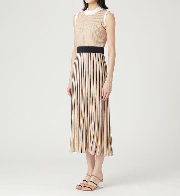  「【ドラマ着用商品】ストライプブロッキングニットドレス」|ワンピース|