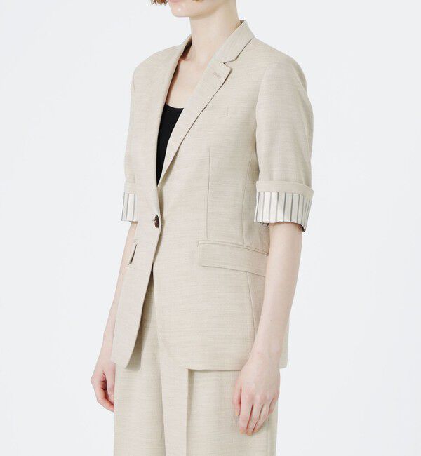  「ウォッシャブルハーフスリーブジャケット」|テーラードジャケット|