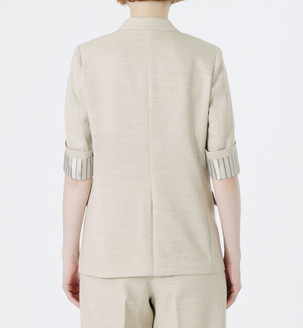  「ウォッシャブルハーフスリーブジャケット」|テーラードジャケット|