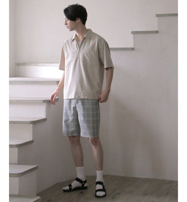 ikka「ハーフジップシャツアンサンブル」|シャツ・ブラウス|