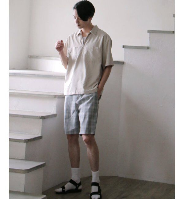 ikka「ハーフジップシャツアンサンブル」|シャツ・ブラウス|