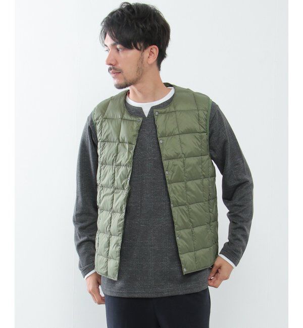 ikka「ＴＡＩＯＮクル－ネックダウンベスト」|ダウンベスト・ベスト|オリーブ