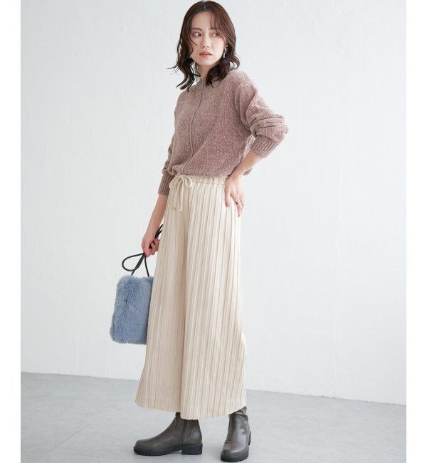 ikka「【雑誌 SPRiNG 11月号掲載】スエード調プリーツワイドパンツ」|その他|