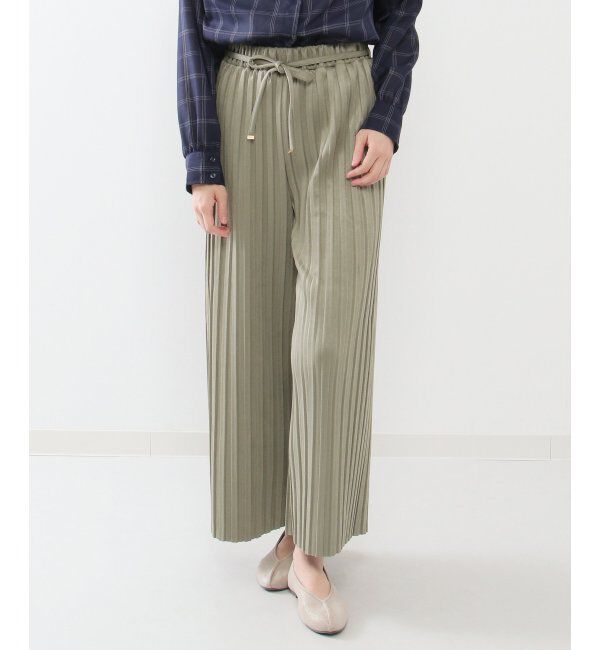 ikka「【雑誌 SPRiNG 11月号掲載】スエード調プリーツワイドパンツ」|その他|ミントグリン