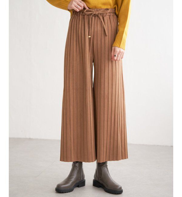 ikka「【雑誌 SPRiNG 11月号掲載】スエード調プリーツワイドパンツ」|その他|キャメル