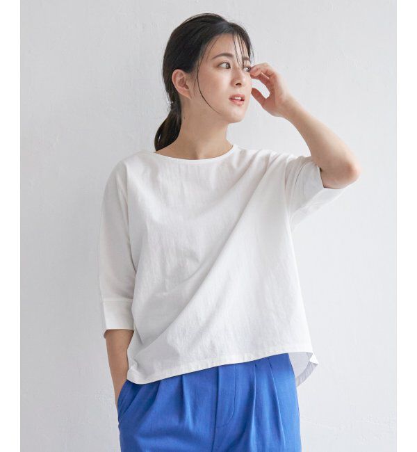 ikka「梨地ジョーゼットプルオーバー」|Tシャツ・カットソー|オフホワイト