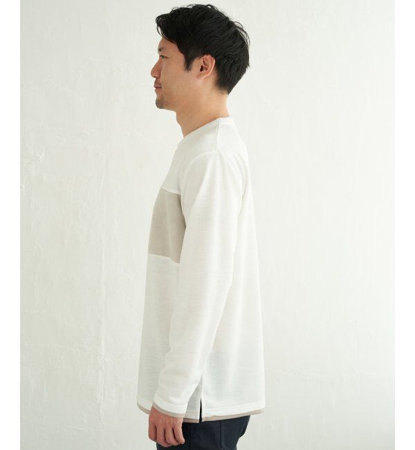 ikka「ミニ裏毛切り替えロンT」|Tシャツ・カットソー|